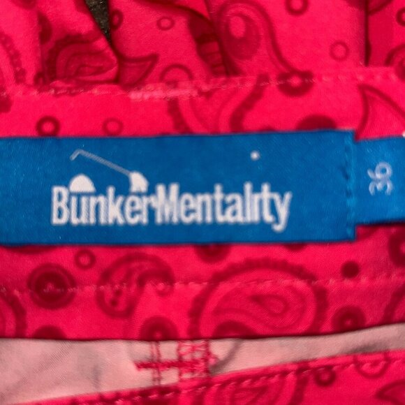 BUNKER MENTALITY Bright Pink Kade Paisley Men's Golf Shorts New with Tags 36 - Picture 8 of 11
